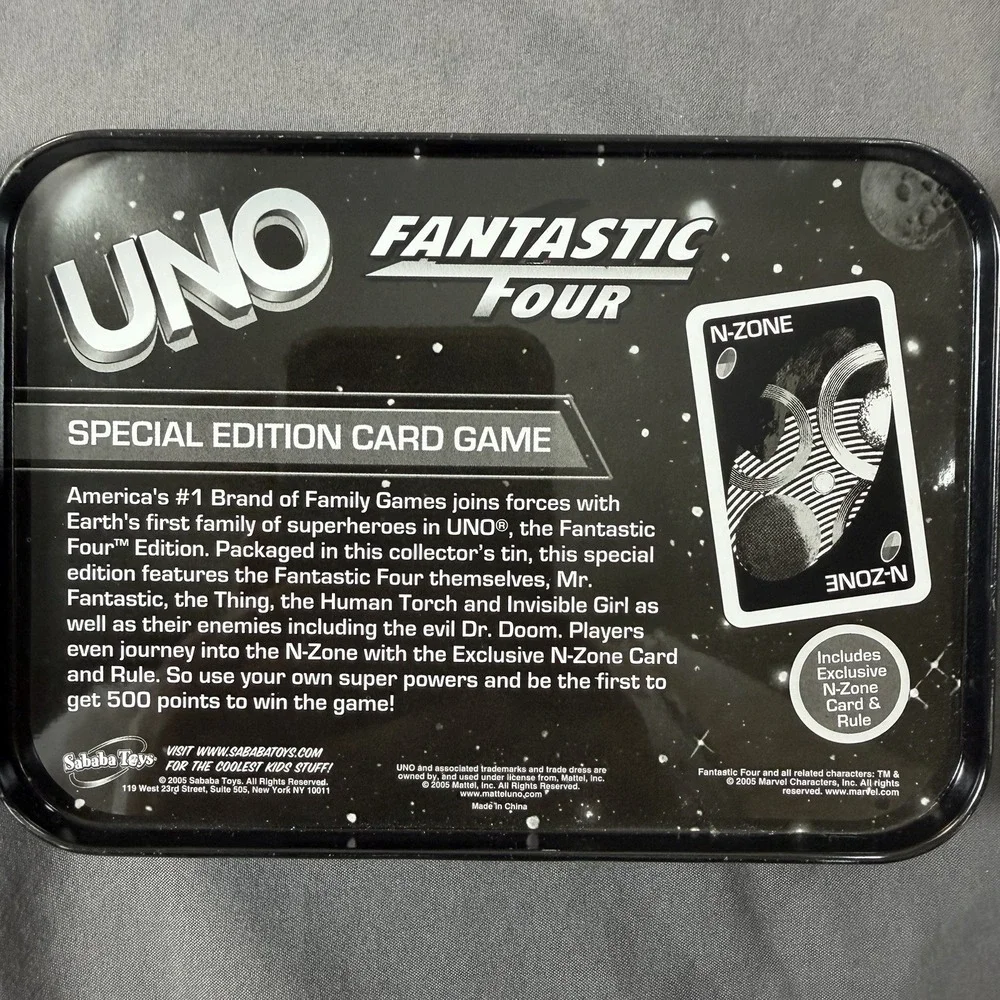Uno Marvel Fantastic Four Special Edition Card Game 2005‎ with Collector Tin